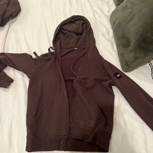 Alo Zipup Hoodie Brown